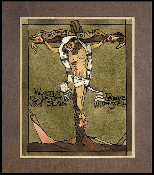 Jesus, King of the Jews - Wood Plaque Premium by Br. Mickey McGrath, OSFS - Trinity Stores