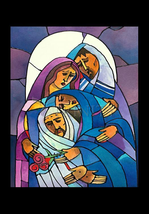 Stations of the Cross - 14 Body of Jesus is Laid in the Tomb - Holy Card by Br. Mickey McGrath, OSFS - Trinity Stores