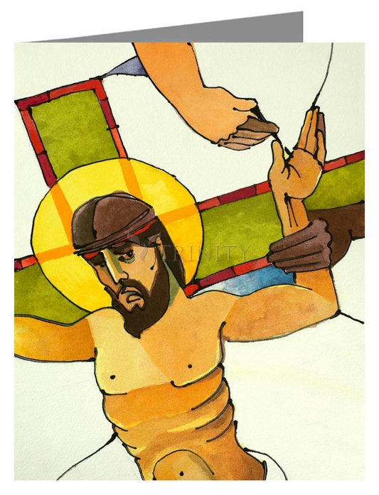 Stations of the Cross - 11 Jesus is Nailed to the Cross - Note Card Custom Text by Br. Mickey McGrath, OSFS - Trinity Stores
