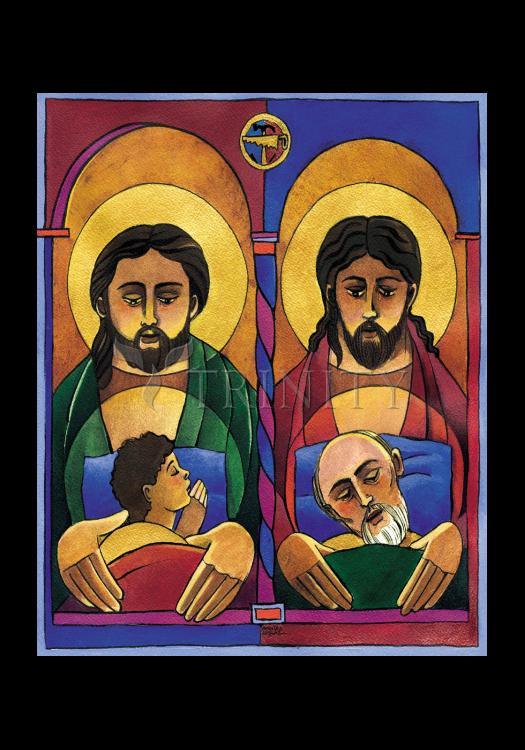 St. Joseph and Jesus - Holy Card by Br. Mickey McGrath, OSFS - Trinity Stores