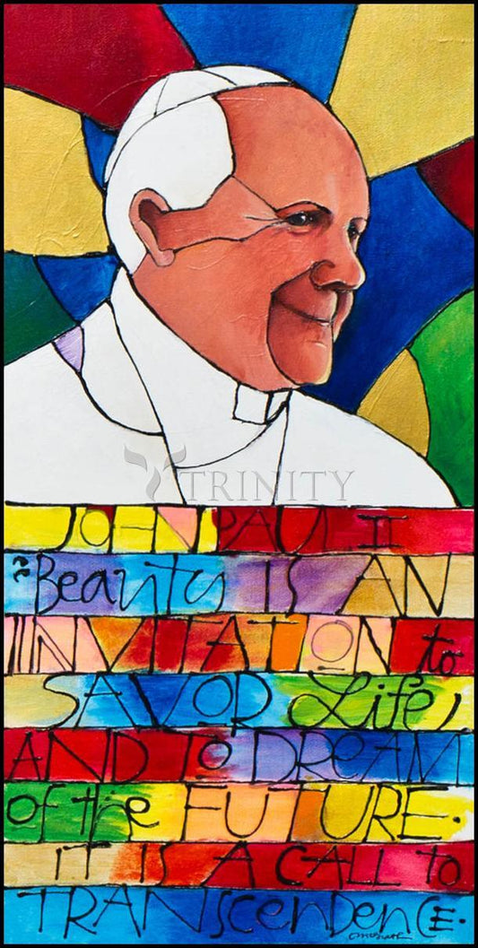 St. John Paul II - Wood Plaque by Br. Mickey McGrath, OSFS - Trinity Stores