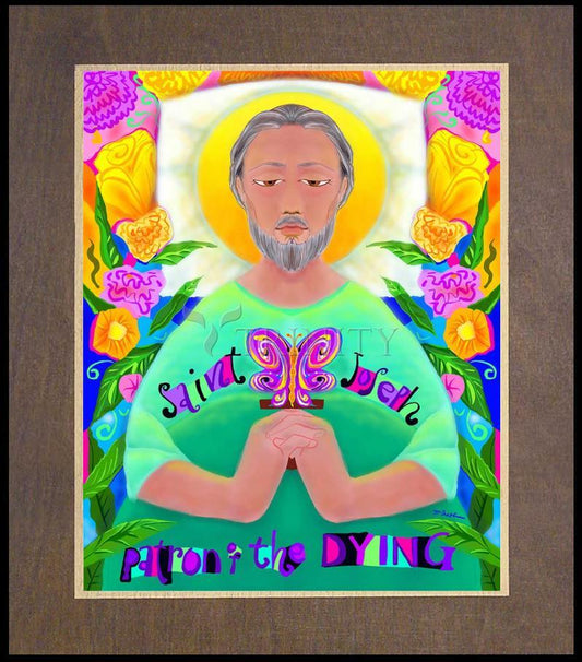 St. Joseph Patron of the Dying - Wood Plaque Premium by Br. Mickey McGrath, OSFS - Trinity Stores