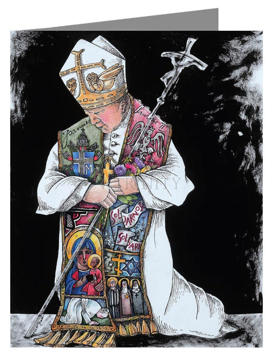 St. John Paul II Kneeling - Note Card by Br. Mickey McGrath, OSFS - Trinity Stores