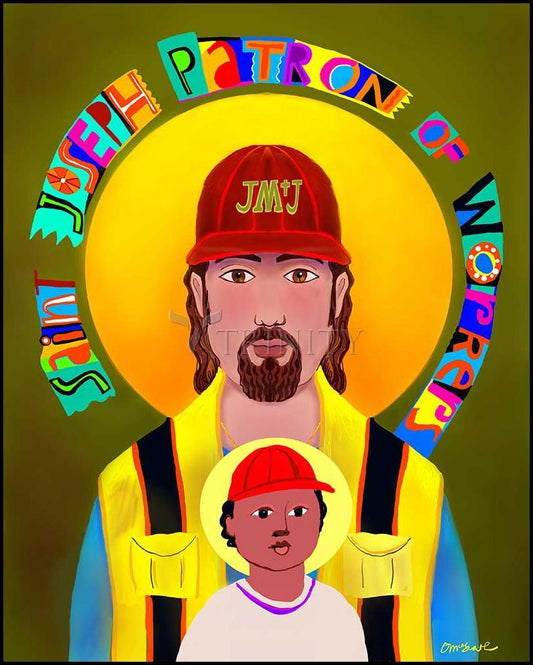 St. Joseph Patron of Workers - Wood Plaque by Br. Mickey McGrath, OSFS - Trinity Stores