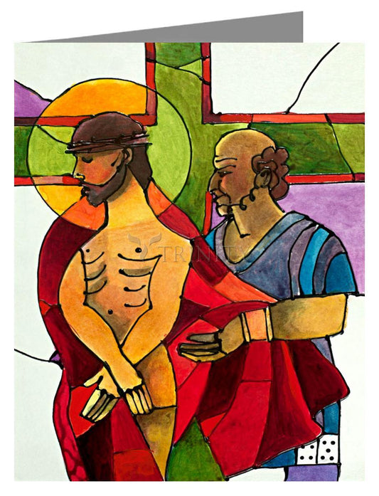 Stations of the Cross - 10 Jesus is Stripped of His Clothes - Note Card Custom Text by Br. Mickey McGrath, OSFS - Trinity Stores