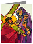 Custom Text Note Card - Stations of the Cross - 8 Jesus Meets the Women of Jerusalem by M. McGrath