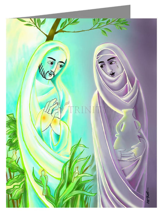 Jesus with Mary Magdalene - Note Card by Br. Mickey McGrath, OSFS - Trinity Stores