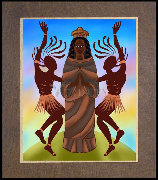 Kongo Madonna - Wood Plaque Premium by Br. Mickey McGrath, OSFS - Trinity Stores