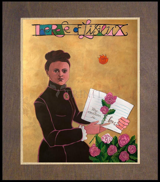 St. Thérèse of Lisieux - Wood Plaque Premium by Br. Mickey McGrath, OSFS - Trinity Stores