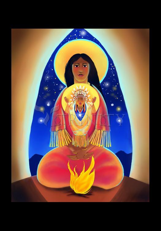 Lakota Madonna with Child - Holy Card by Br. Mickey McGrath, OSFS - Trinity Stores
