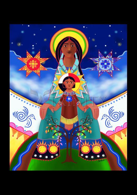 Lakota Tipi Madonna - Holy Card by Br. Mickey McGrath, OSFS - Trinity Stores