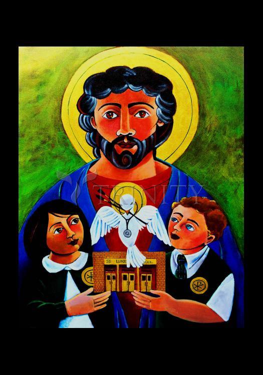 St. Luke the Evangelist - Holy Card by Br. Mickey McGrath, OSFS - Trinity Stores
