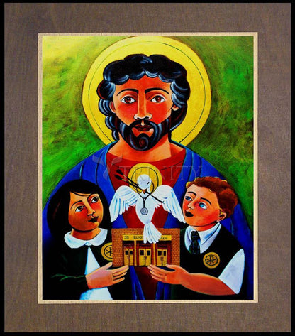 St. Luke the Evangelist - Wood Plaque Premium by Br. Mickey McGrath, OSFS - Trinity Stores