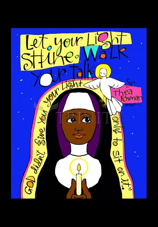 Sr. Thea Bowman: Let Your Light Shine - Holy Card by Br. Mickey McGrath, OSFS - Trinity Stores