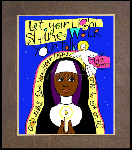Sr. Thea Bowman: Let Your Light Shine - Wood Plaque Premium by Br. Mickey McGrath, OSFS - Trinity Stores