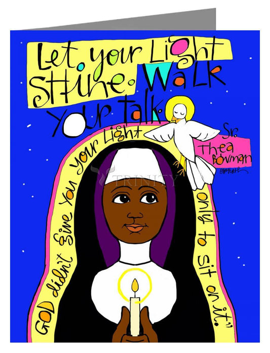 Sr. Thea Bowman: Let Your Light Shine - Note Card Custom Text by Br. Mickey McGrath, OSFS - Trinity Stores