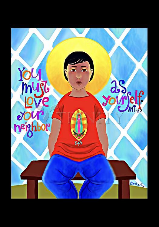 Love Your Neighbor as Yourself - Holy Card by Br. Mickey McGrath, OSFS - Trinity Stores