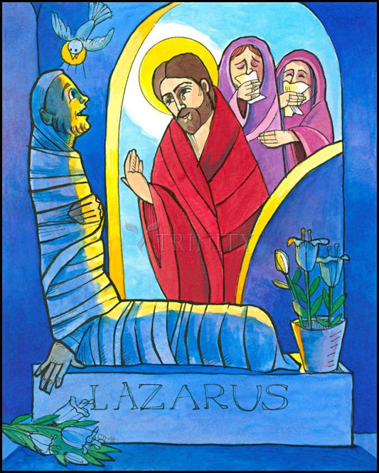 St. Lazarus - Wood Plaque by Br. Mickey McGrath, OSFS - Trinity Stores