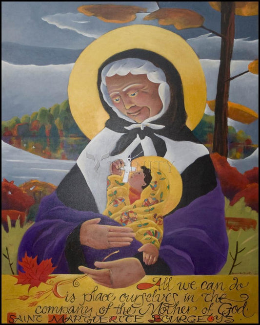 St. Marguerite Bourgeoys - Wood Plaque by Br. Mickey McGrath, OSFS - Trinity Stores