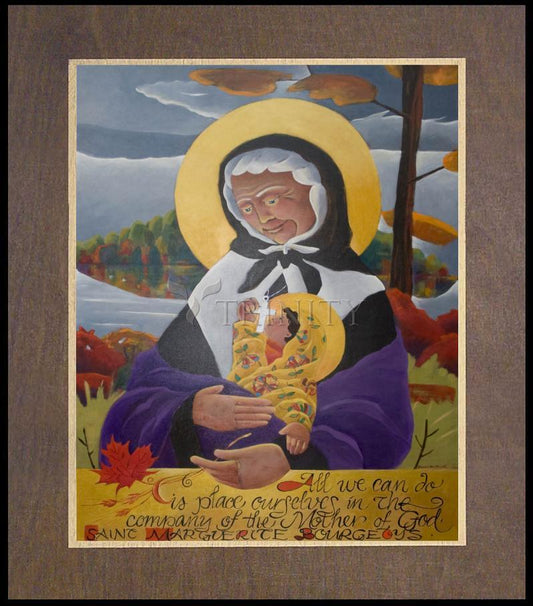 St. Marguerite Bourgeoys - Wood Plaque Premium by Br. Mickey McGrath, OSFS - Trinity Stores