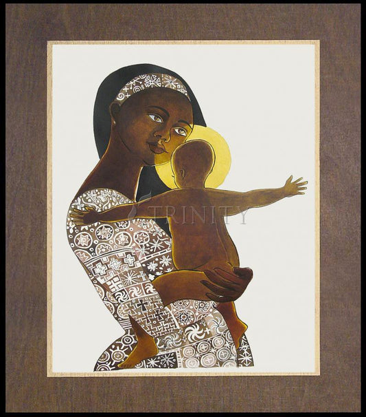 Mary, Mother of God - Wood Plaque Premium by Br. Mickey McGrath, OSFS - Trinity Stores