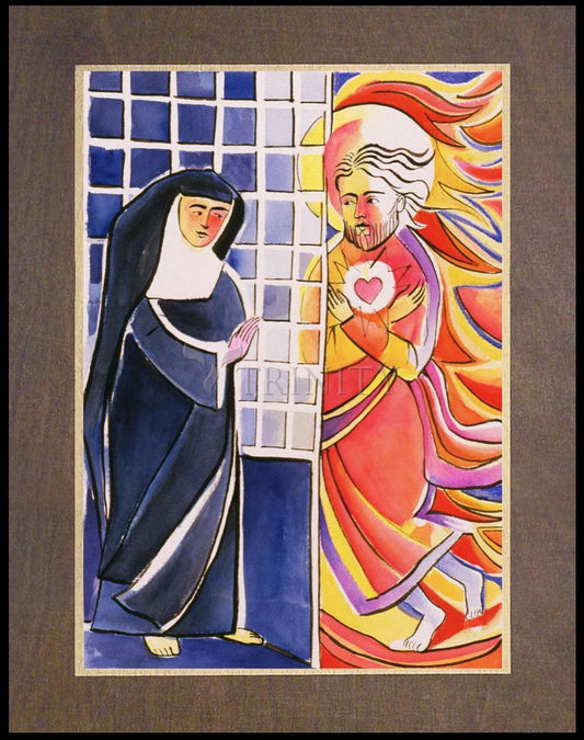 St. Margaret Mary Alacoque, Cloister - Wood Plaque Premium by Br. Mickey McGrath, OSFS - Trinity Stores