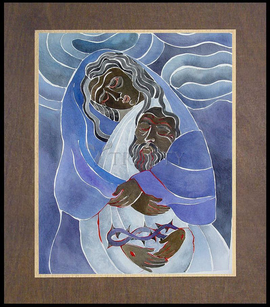 Mary, Mother of Sorrows - Wood Plaque Premium by Br. Mickey McGrath, OSFS - Trinity Stores