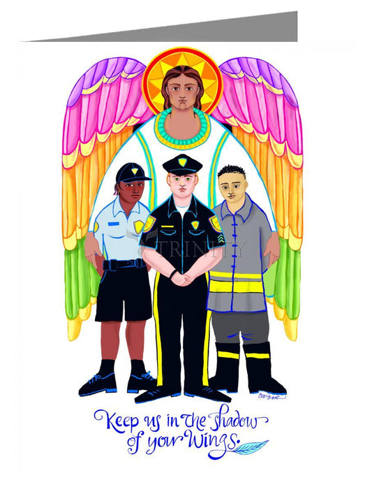 St. Michael Archangel: Patron of Police and First Responders - Note Card Custom Text by Br. Mickey McGrath, OSFS - Trinity Stores