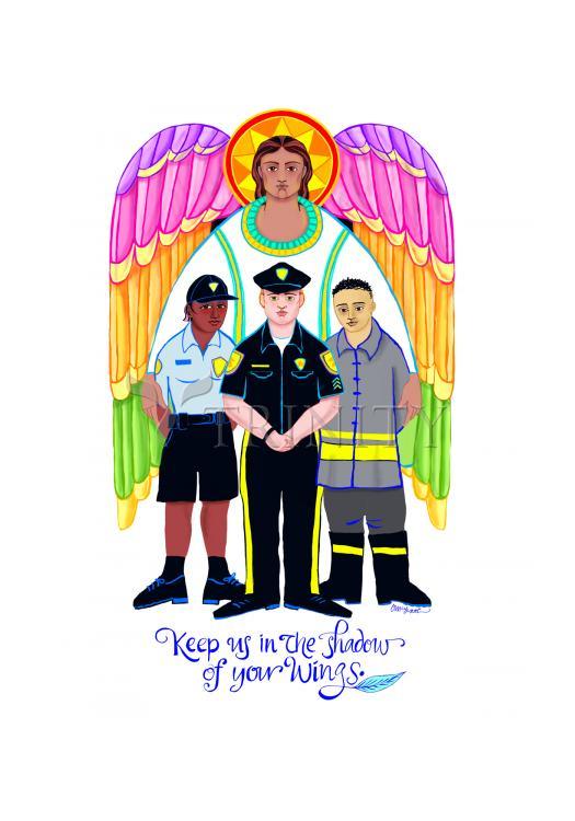 St. Michael Archangel: Patron of Police and First Responders - Holy Card by Br. Mickey McGrath, OSFS - Trinity Stores