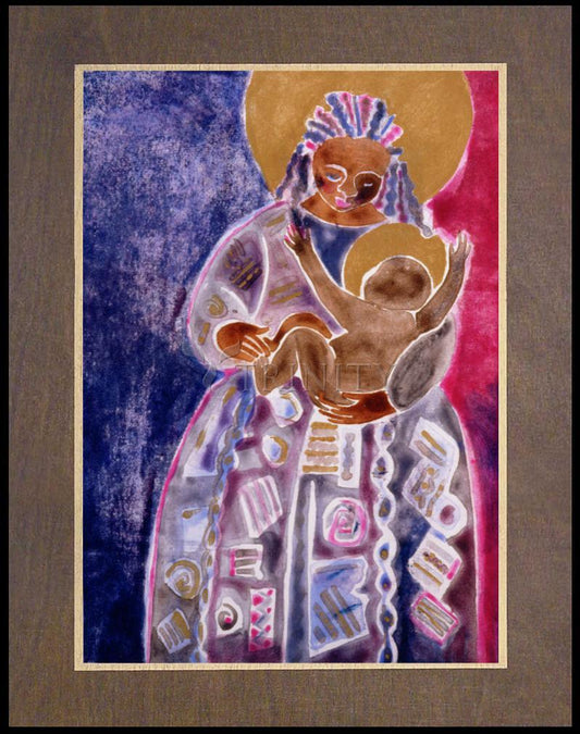 Mother and Son - Wood Plaque Premium by Br. Mickey McGrath, OSFS - Trinity Stores