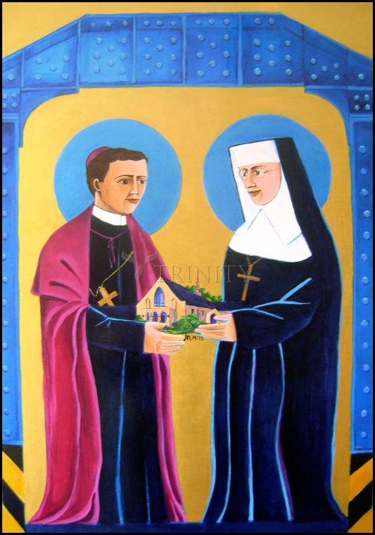Sts. John Neumann and Katharine Drexel - Wood Plaque by Br. Mickey McGrath, OSFS - Trinity Stores
