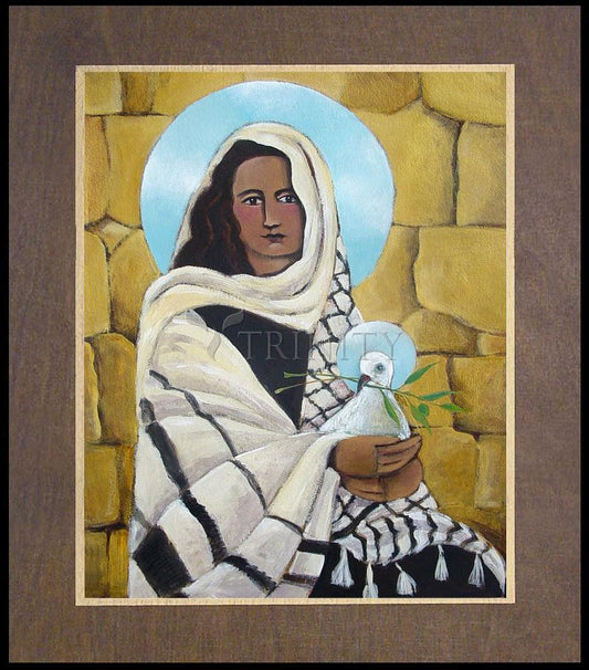 Mary, Our Lady of Peace - Wood Plaque Premium by Br. Mickey McGrath, OSFS - Trinity Stores