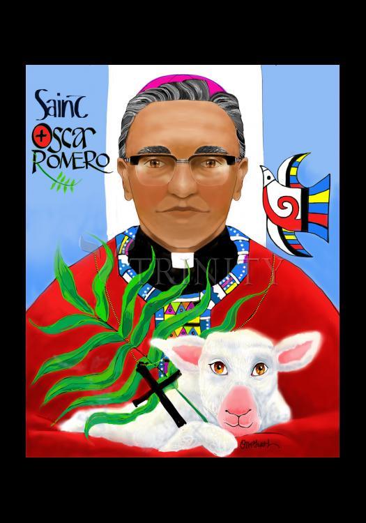 St. Oscar Romero - Holy Card by Br. Mickey McGrath, OSFS - Trinity Stores