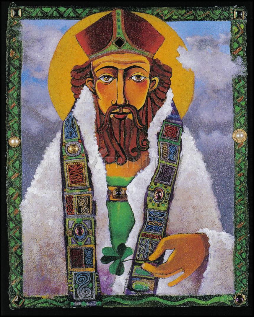 St. Patrick - Wood Plaque by Br. Mickey McGrath, OSFS - Trinity Stores