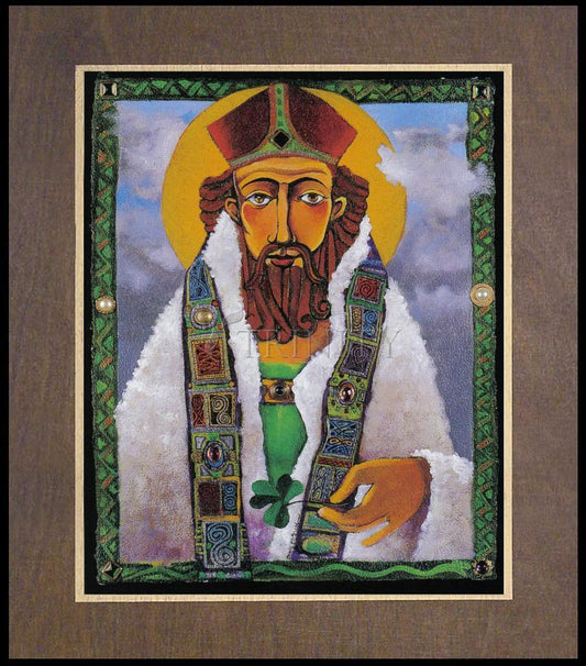 St. Patrick - Wood Plaque Premium by Br. Mickey McGrath, OSFS - Trinity Stores