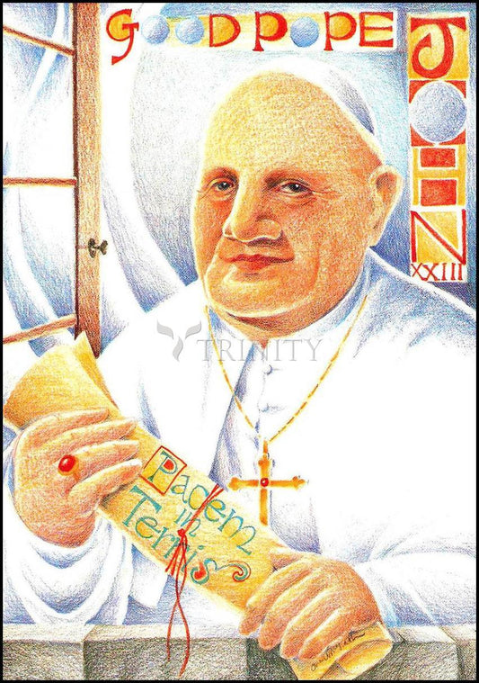 St. John XXIII - Wood Plaque by Br. Mickey McGrath, OSFS - Trinity Stores