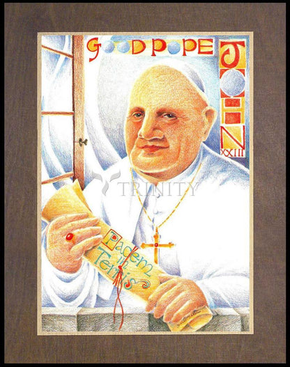 St. John XXIII - Wood Plaque Premium by Br. Mickey McGrath, OSFS - Trinity Stores