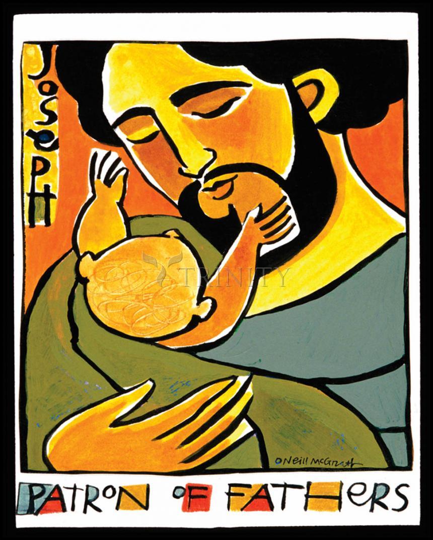 St. Joseph, Patron of Fathers - Wood Plaque by Br. Mickey McGrath, OSFS - Trinity Stores