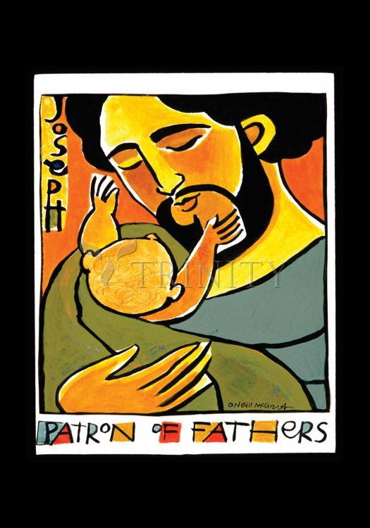 St. Joseph, Patron of Fathers - Holy Card by Br. Mickey McGrath, OSFS - Trinity Stores