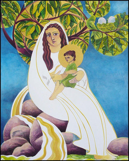 Mary, Promised Land - Wood Plaque by Br. Mickey McGrath, OSFS - Trinity Stores