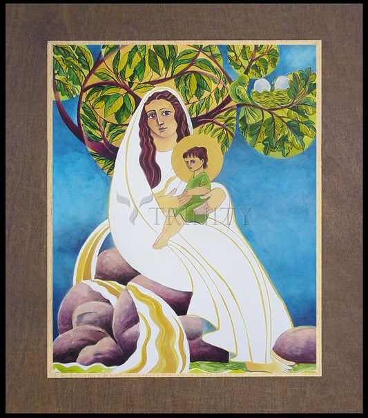 Mary, Promised Land - Wood Plaque Premium by Br. Mickey McGrath, OSFS - Trinity Stores