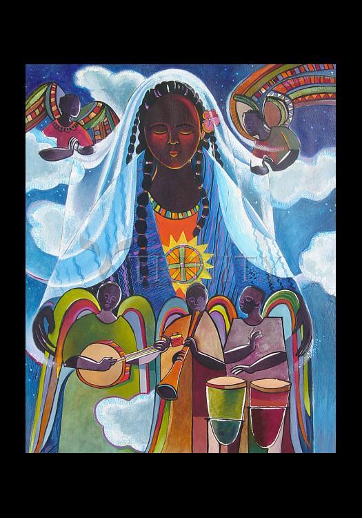 Mary, Queen of the Angels - Holy Card by Br. Mickey McGrath, OSFS - Trinity Stores