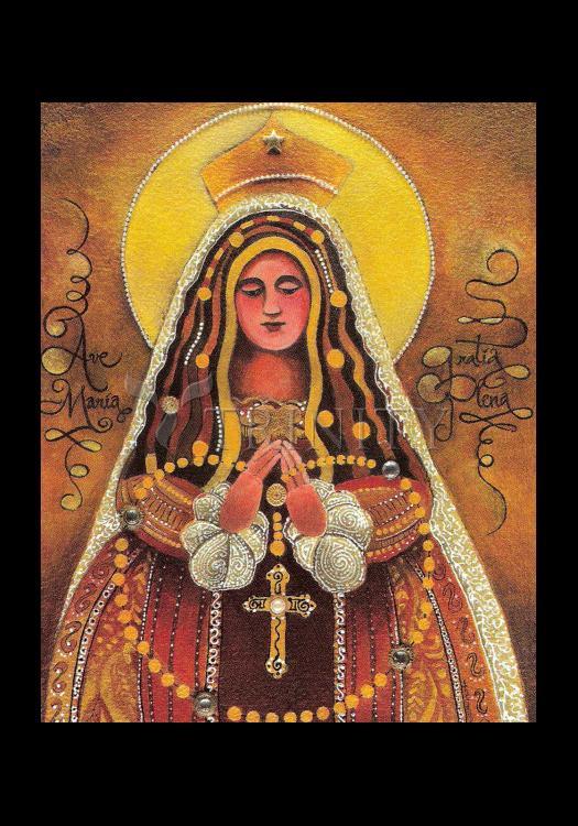Mary, Queen of the Rosary - Holy Card by Br. Mickey McGrath, OSFS - Trinity Stores