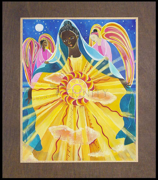 Mary, Queen of the Universe - Wood Plaque Premium by Br. Mickey McGrath, OSFS - Trinity Stores