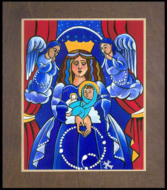 Mary, Queen of Heaven - Wood Plaque Premium by Br. Mickey McGrath, OSFS - Trinity Stores