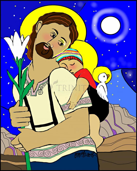 Resting on the Flight to Egypt - Wood Plaque by Br. Mickey McGrath, OSFS - Trinity Stores