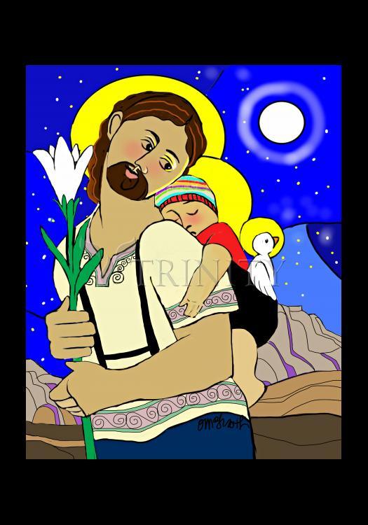 Resting on the Flight to Egypt - Holy Card by Br. Mickey McGrath, OSFS - Trinity Stores