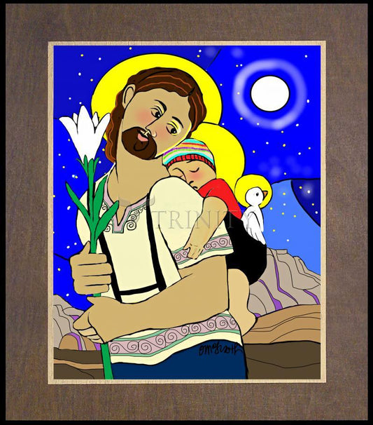 Resting on the Flight to Egypt - Wood Plaque Premium by Br. Mickey McGrath, OSFS - Trinity Stores