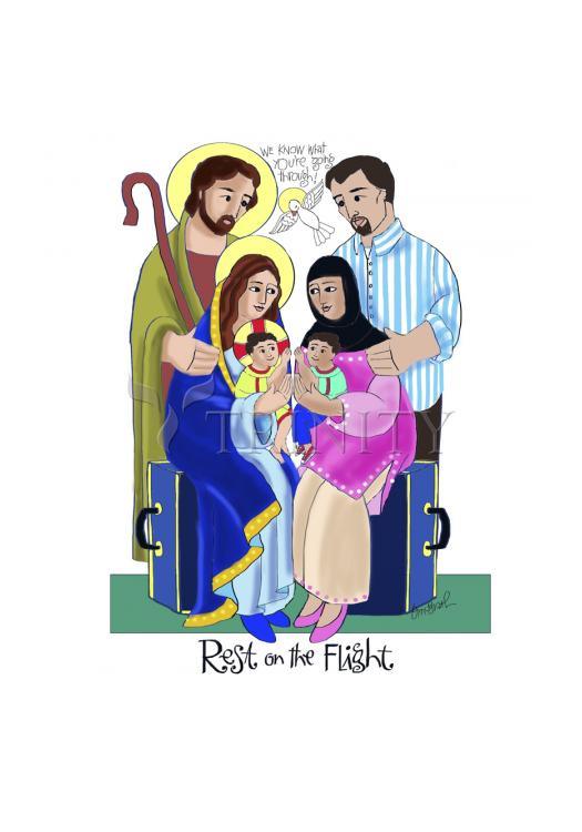 Rest on the Flight - Holy Card by Br. Mickey McGrath, OSFS - Trinity Stores