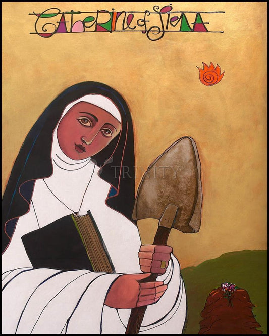 St. Catherine of Siena - Wood Plaque by Br. Mickey McGrath, OSFS - Trinity Stores